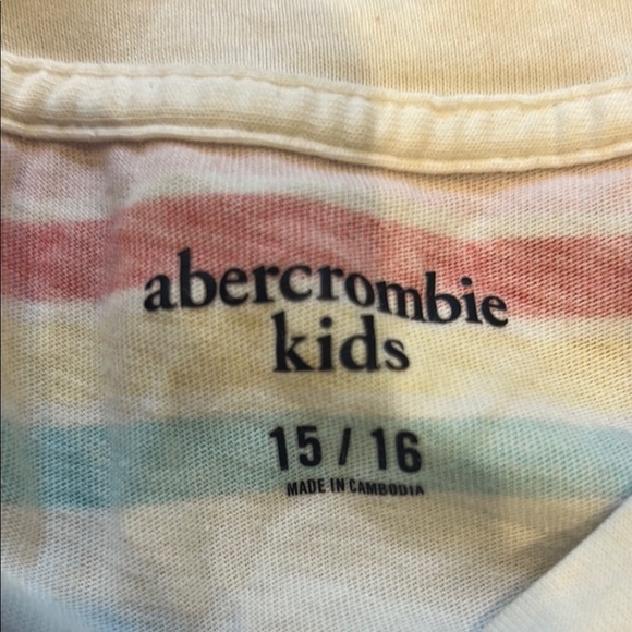 Abercrombie & Fitch Kids 15/16 Striped T-Shirt Multicolor girls rainbow LIKE NEW - Picture 2 of 8